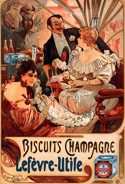 Biscuits Champagne Lefevre Utile Alphonse Mucha